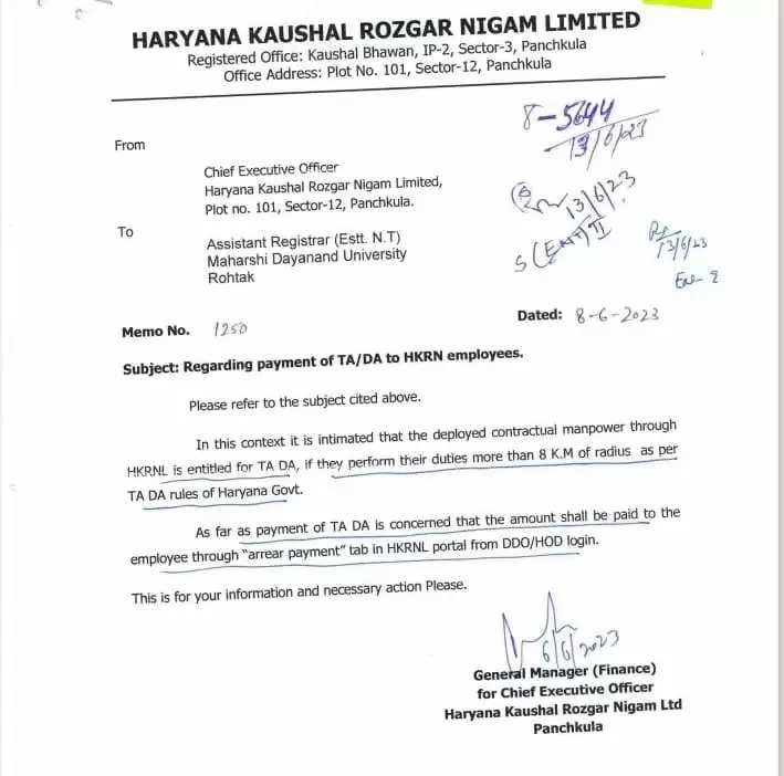 HKRN Employees TA DA: हरियाणा में HKRN कर्मचारियों के लिए खुशखबरी, मिलेगा TA और DA