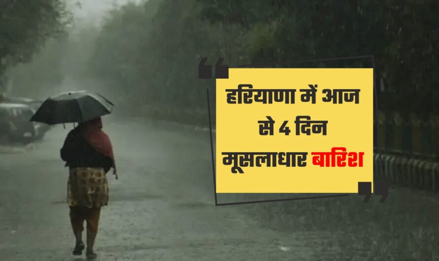 Haryana weather Update :  हरियाणा में अगले 4 दिनों तक इन जिलों में  होगी भारी बारिश ,  देखें मौसम अपडेट