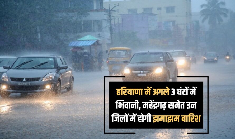 Haryana Weather Update: हरियाणा में अगले 3 घंटों में भिवानी, महेंद्रगढ़ समेत इन जिलों में होगी झमाझम बारिश