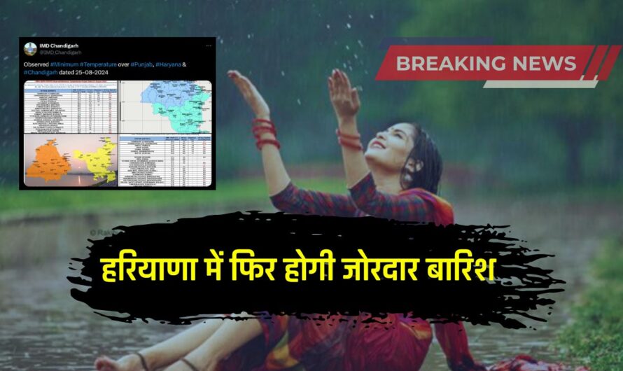 IMD Weather Alert: हरियाणा में फिर होगी जोरदार बारिश, मानसून की रफ्तार होगी तेज