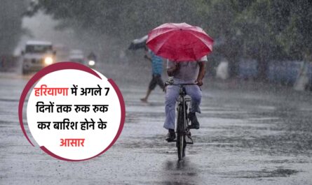 Haryana Weather Update: हरियाणा में अगले 7 दिनों तक रुक रुक कर बारिश होने के आसार, देखें आगे का मौसम पूर्वानुमान