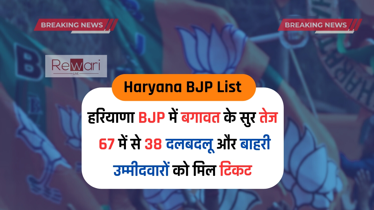 हरियाणा BJP में बगावत के सुर तेज, 67 में से 38 दलबदलू और बाहरी उम्मीदवारों को मिल टिकट