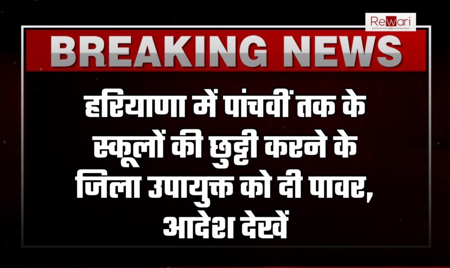 हरियाणा में पांचवीं तक के स्कूलों की छुट्टी करने के जिला उपायुक्त को दी पावर, आदेश देखें